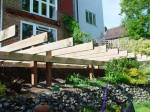 Joists are placed upon the fixed bearers - ready to be cut to length