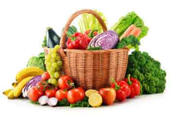 Assoorted vegetables and fruit
